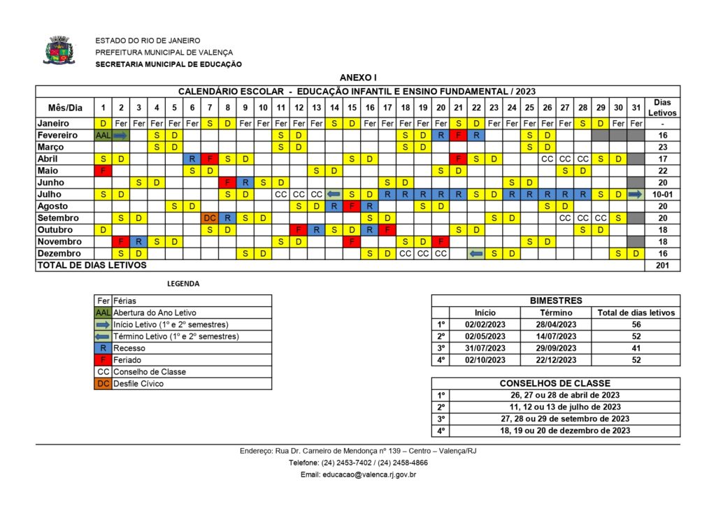 Calend Rio Escolar Prefeitura Municipal De Valen A Rj