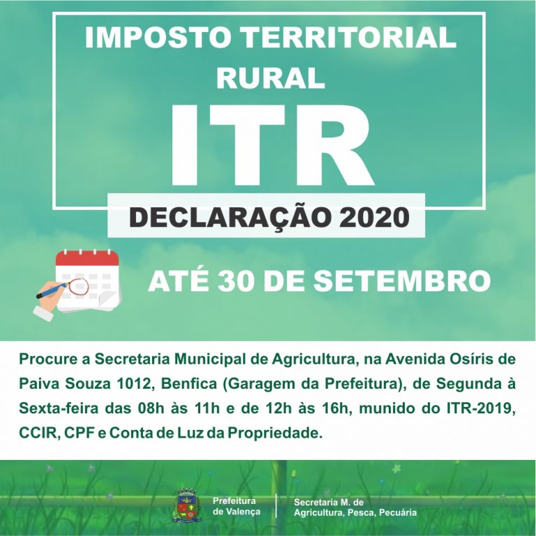 Informe PMV Imposto sobre Propriedade Territorial Rural ITR 2020