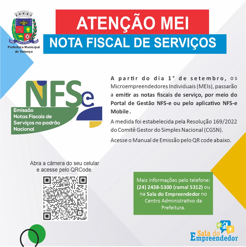 MEI Niterói: notas fiscais pelo Sistema Nacional de NFS-e entra em vigor na  segunda-feira (3)